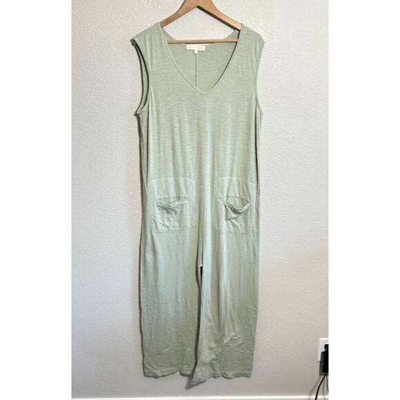 Hansel From Basel Avalon Romper Jumpsuit 2 US 8-10 Sage Green Sleeveless Cotton - Picture 2 of 8